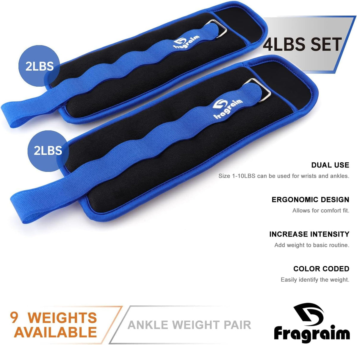 Adjustable Ankle Weights for All Ages - Available in 1 to 20 lbs for Strength Training, Jogging, Gymnastics, Aerobics, Home Fitness, and Physical Therapy