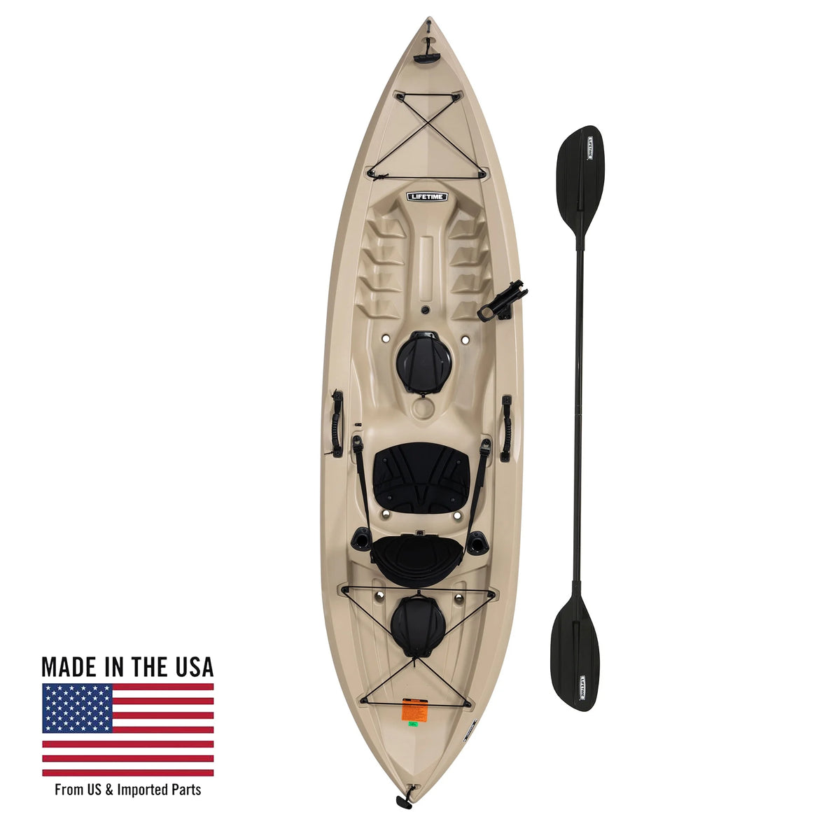Tamarack Angler 10 Ft Sit-On-Top Fishing Kayak with Paddle, Tan (90508)
