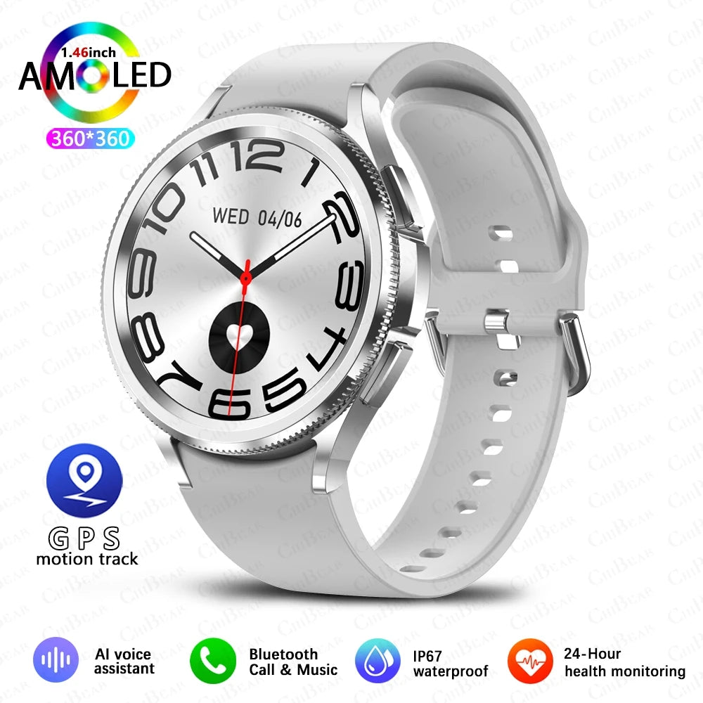 Watch 6 Classic Bluetooth Call Smart Watch Men GPS Outdoor Sports Fitness Model Health Heart Rate Monitor Smartwatch 2025 New